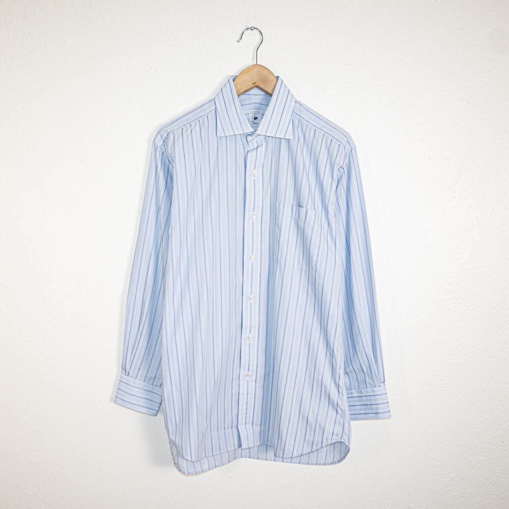 Robert Talbott Estate collection Men's Dress Shirt Blue stripe 15 1/2 33